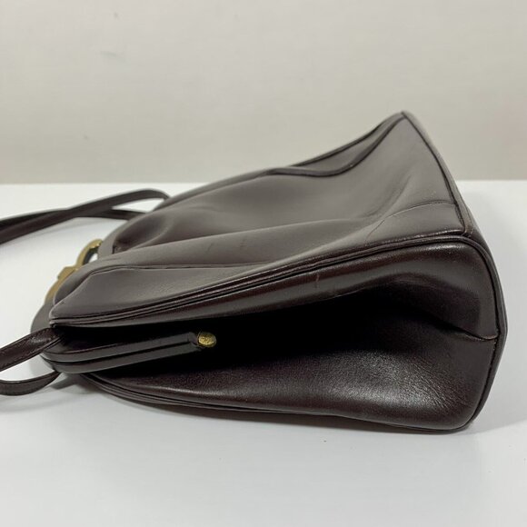 Bags By Merit 50s 60s Brown Brown Leather Frame Handbag Vtg Purse Hand Bag - Picture 9 of 13